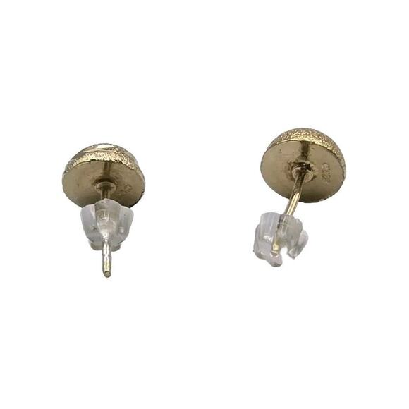 Sterling Pierced Earrings Dome Shaped Gold Vermeil Studs Dainty Post 925 6 mm - Picture 5 of 5
